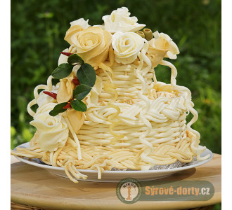 Syrová torta dvojposchodová s ružami